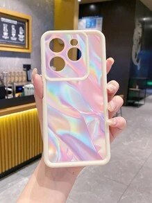 1个激光彩色防摔手机壳，兼容苹果/三星/Infinix/红米/OPPO/vivo/realme/摩托罗拉/荣耀/一加 - 白色 - 查看 4