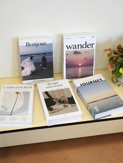 1 件/5 件装饰性折叠假书，不可打开的豪华书籍展示道具，办公室装饰，摄影配件最佳礼物