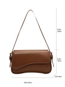 Womens Vintage Solid Crossbody Bags Casual Shoulder Bags Daily Office Bags - 棕色 - 查看 2
