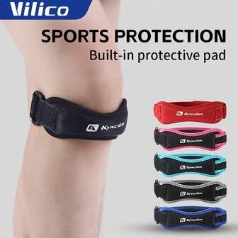  1 Pieza Rodillera ajustable Kyncilor - Transpirable, ajuste cómodo para correr, baloncesto y voleibol - Disponible en gris, rojo, negro Accesorios de gimnasio Soporte para rodillas Rodilleras deportivas Rodilleras de gimnasio