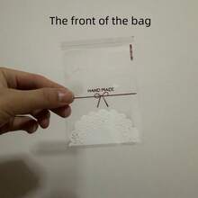 100 个自封包装袋，手工制作的食品礼品袋，带蕾丝蝴蝶结装饰 - 彩色 - 查看 6