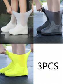 1/3 Pairs Silicone Rain Boots, Waterproof, Padded, Anti-Slip Durable Shoe Covers, Suitable For Outdoor Activities, Holidays, Gifts And Business Use!