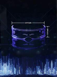 1 件时尚 LED 七彩眼镜亚克力，赛博朋克发光眼镜，派对多色眼镜，适用于节日 KTV 酒吧夜店表演礼品时尚配饰（3 种款式）圣诞节 - 無色 - 查看 3