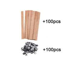 20/50/100 jeux de supports de bougie en bois 1 set = (1 pièce en bois + 1 clip en fer) avec supports de bougie verticaux, convient pour l'artisanat de bougie DIY, la décoration de la pièce, les cadeaux
