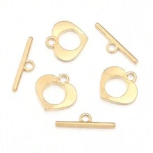 1set Stainless Steel Wave-Shaped OT Clasp Set, Minimalist OT Connector Clasp For Bracelets/Necklaces DIY Jewelry Making