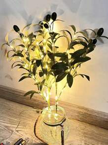 1 片人造橄榄叶，逼真的酒店婚礼家居装饰假植物叶，绿色橄榄叶创意装饰品，适用于房间、派对和节日装饰（不含电池）、情人节、礼物 - 彩色 - 查看 10