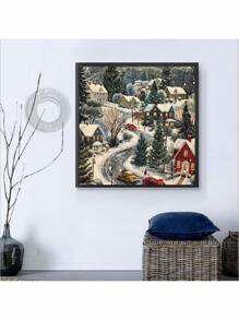 Kit di pittura con diamanti fai-da-te: Scena di un paesaggio invernale - Decorazione per casa e ufficio, disponibile in più dimensioni: 30x30cm, 40x40cm, 50x50cm