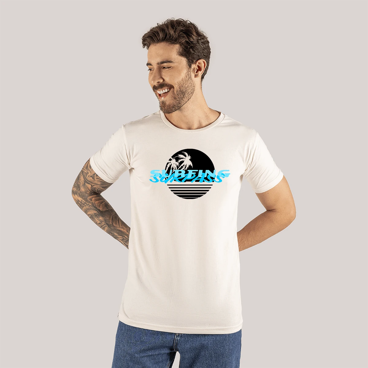 T-Shirt Cotton 30.1 Combed Printed Comfortable Los Angeles Calif - Kem - Xem 1