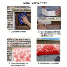 Outdoor Patio Garage Door Decoration, Merry Christmas Banner, New Year Garage Door Background, Red Snowflakes - Multicolor - View 6