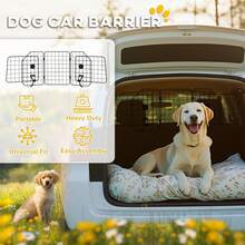 PawHut Dog Guard For SUVs, Vehicles,Car Barrier With Adjustable Width, Foldable Headrest Mesh Dog Guard For Travel, Black - Black - View 4