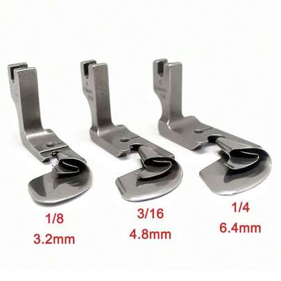 1pc Industrial Sewing Machine Curved Hemming Foot 1/8",3/16",1/4" Silk Chiffon Skirt Crimping Hem Pull Tube Presser Foot