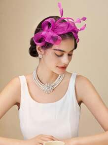 1pc Fascinators Headband With Feather, Women's Tea Party Hat For Kentucky Derby, Cocktail, Wedding, Fancy Dress Party, Tiny Hats, Mini Cap