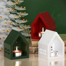 1 pieza Molde de vela de aromaterapia con forma de casa del amor, molde de silicona de resina para decoraciones en miniatura de casas de yeso DIY