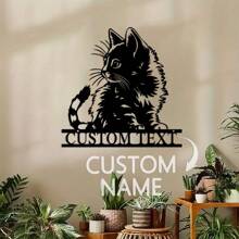 Custom CAT House Number, Cat Street Number, Kitty Street Number Sign, Metal House Number, Custom Number Sign, Address Plaque, Custom Moon Cat Metal Wall Art Gifts Birthday Graduation - Black - View 8