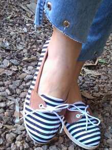 Lace-Up Moccasin Slippers, Casual Tennis Style - Đen và trắng - Xem 2