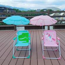 Silla de Playa Pequeña de colores Modelo al Azar, Sila de playa Plegable Portátil para Exteriores con Sombrilla, paraguas, Vacaciones en la Playa, Silla de Camping para Pequeños, Silla de Playa con Sombrilla Tela Oxford, Silla Plegable Portátil Fácil de Transportar. - Multicolor - Ver 6