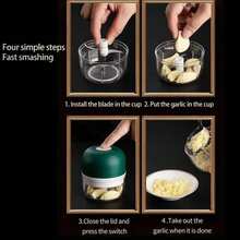 厨房小工具迷你电动蒜泥机肉类加工机水果蔬菜工具婴儿食品切碎机 - 彩色 - 查看 8