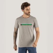 T-Shirt Cotton 30.1 Combed Printed Comfortable Go In Faith - 灰色 - 查看 1