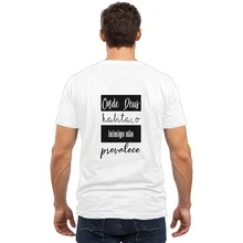 Unisex Cotton Printed T-Shirt Comfortable Enemy No Front Back - 白色 - 查看 3