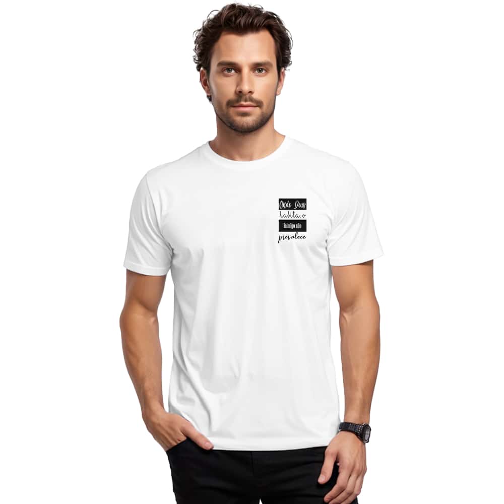 Unisex Cotton Printed T-Shirt Comfortable Enemy No Front Back - 白色 - 查看 1