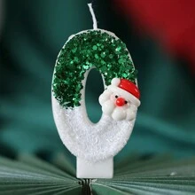 1pc Christmas Birthday 0-9 NumberCandles Snowflake Frozen Digital Candles Cake Topper Birthday Party Decor - Multicolor - View 8