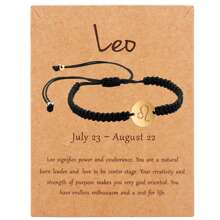 1 pieza Pulsera unisex con de los 12 signos del zodíaco, hecha a mano de acero inoxidable trenzado, de moda