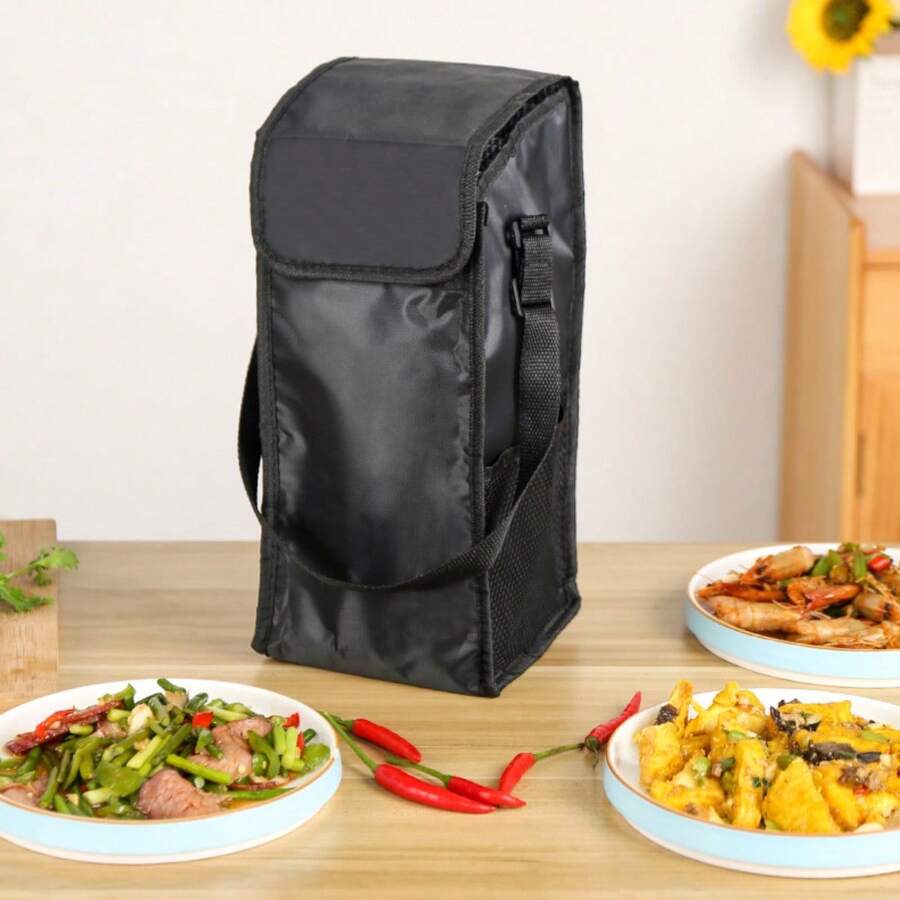 1 件秋季保温午餐袋，大容量午餐手提袋，午餐架，午餐盒袋，可重复使用的保温午餐袋，手持厚铝箔保温袋，适合旅行、工作、野餐 - 彩色 - 查看 1