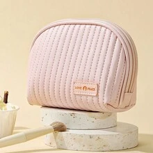 1pc Phong cách thời trang cho phụ nữ Túi đựng đồ trang điểm màu kem Túi đựng đồ lưu trữ tại nhà Túi đựng đồ trang điểm & sắp xếp thời trang PU Túi đựng mỹ phẩm du lịch di động Túi đựng đồ ăn trưa Túi du lịch Túi dành cho phụ nữ - Nhiều màu - Xem 5