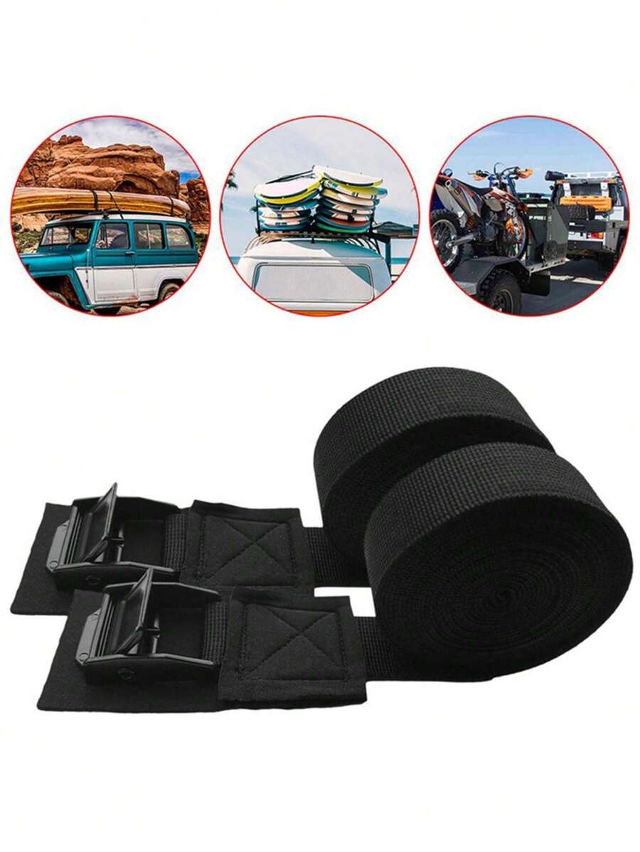 HeavyDuty Nylon Straps With Metal Buckles, Boat Kayak Surfboard Bungee
