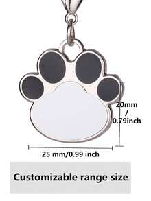 个性化可定制宠物图片猫爪钥匙扣吊坠，可爱吊坠，时尚背包吊坠，龙虾扣吊坠（1 件） - 粉色 - 查看 5