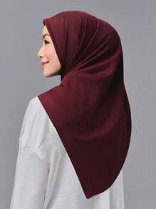 1 件女士纯色方形围巾，时尚纯色头巾，颈巾