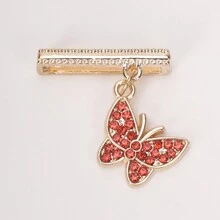 1个时尚幸运蝴蝶表带挂饰，适用于苹果手表表带配件，三星Galaxy手表表带系列挂饰装饰戒指 - 1pc蝴蝶 - 查看 14