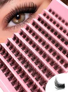 120PCS Dramatic C-Curl 8-16MM Mix DIY Lash Extension Kit Set DIY Bottom Lashes Eyelashes Book Big Volume Soft Individual Cluster Lashes Create A Fluffy Natural Wispy Y2k Butterfly Elements Pink Base Card Look At Home Long Lasting DIY Lashes Glue ,DIY Glue Remover,DIY Lashes Tweezers (Bottom LashesD) Lash Clusters Kit,Lashes,Eyelashes,Fake Lashes - Black - View 2