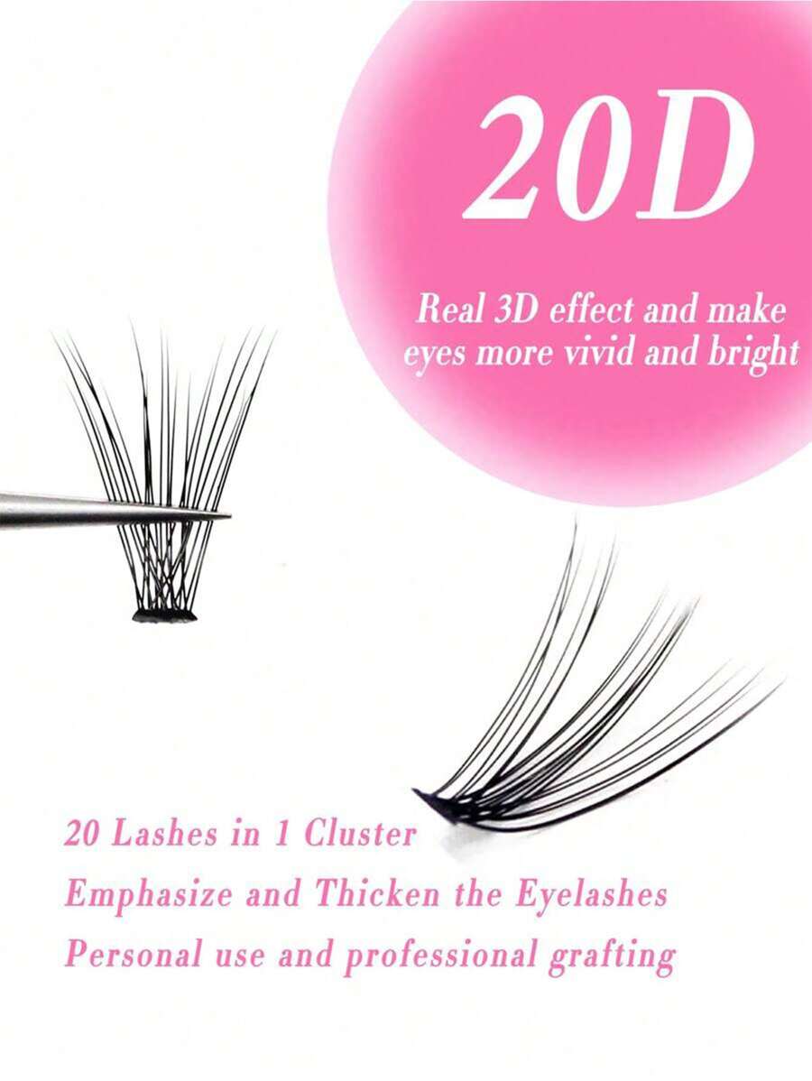 200pcs/Set Faux Mink Lashes 10D 20D 816mm MIX UltraLight Waterproof
