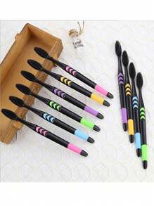 10/20 Stücke weiche Zahnbürste mit kleinem Mond, Bambus-Holzkohle-Borsten, extra fein und extra weich, Erwachsene und Studenten, Einweg-Zahnbürste, kann mehrmals verwendet werden, Badezimmer-Dekoration, Herbst-Dekoration, Rückkehr zur Schule