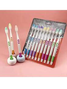 10/20 Stücke weiche Zahnbürste mit kleinem Mond, Bambus-Holzkohle-Borsten, extra fein und extra weich, Erwachsene und Studenten, Einweg-Zahnbürste, kann mehrmals verwendet werden, Badezimmer-Dekoration, Herbst-Dekoration, Rückkehr zur Schule