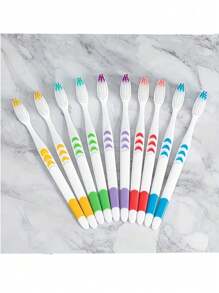 10/20 Stücke weiche Zahnbürste mit kleinem Mond, Bambus-Holzkohle-Borsten, extra fein und extra weich, Erwachsene und Studenten, Einweg-Zahnbürste, kann mehrmals verwendet werden, Badezimmer-Dekoration, Herbst-Dekoration, Rückkehr zur Schule