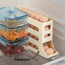 Egg Holder Dispenser Organizer Egg Tray Refrigerator Transparent 4 Tier 30 Eggs Automatic Holder - Multicolor - Ver 10