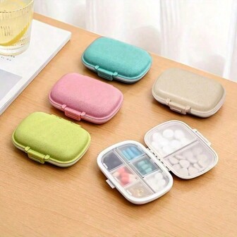 1入迷你便攜式藥盒，大容量藥物盒，珠寶收納盒，分裝片劑密封收納藥盒