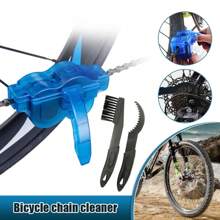 4pcs/Set Bicycle Chain Cleaner Kit, Including Chain Scrubbing Brush, Chain Cleaning Tool, For Mountain Bike Maintenance - Blue - View 7