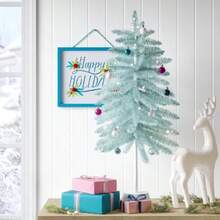 25ct Round Mini Christmas Tree Ornament Set - Wondershop™ - Màu xanh lam - Xem 2