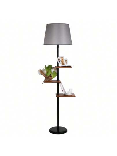 Well Home Vloer Lamp Metal, Zwart Grey, 45x45x170, 27 Socket Max 60 W. Free Shipping In 24/48h