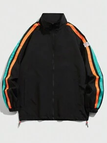 Chaqueta de béisbol de ajuste amplio de alta calidad para hombres, nuevo estilo - Negro - Ver 1