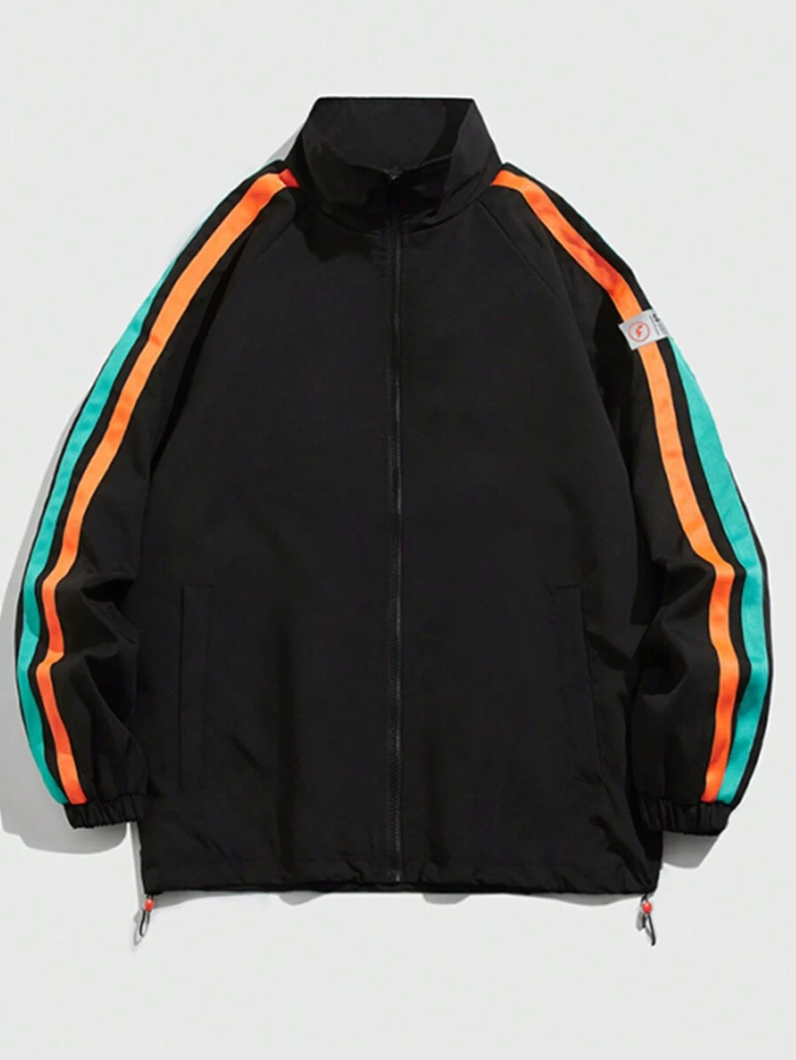 Chaqueta de béisbol de ajuste amplio de alta calidad para hombres, nuevo estilo - Negro - Ver 1