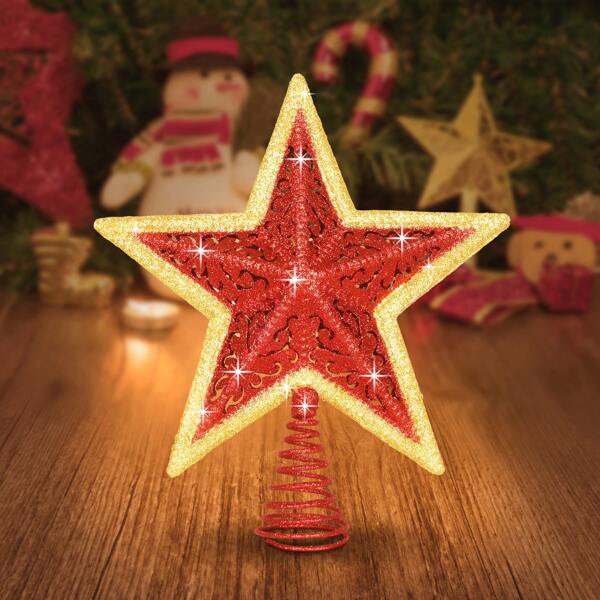11.6 Inch Red Tree Top Star For Christmas Party Holiday Decorations Best Gifts