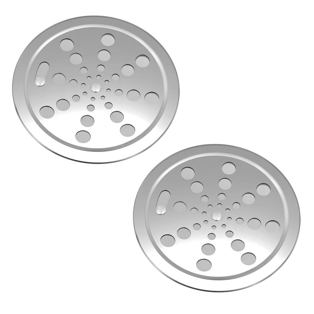 Kit 2 Stainless Steel Round Bathroom Grate Drains 15x15 With Closure - Xám - Xem 1