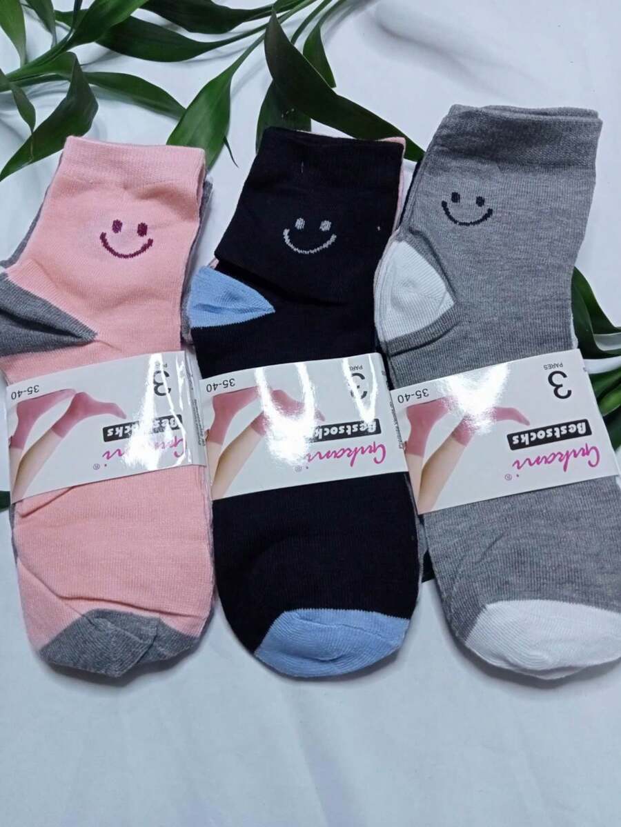 Kit 1 Pares Meias Feminina Coloridas - Cano Alto - Multicolorido - Visão 1