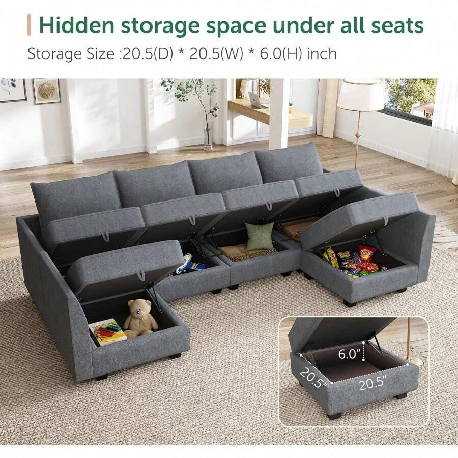 Modular Sectional Sofa U Shaped Sectional Modular Sofa With Storage