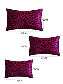 2pcs Red Leopard Print Pillow Cases, Soft Smooth Comfy Silky Like Satin Pillowcase, Envelope Closure Gifts For Double Bed
