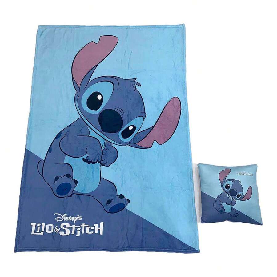 Lilo Y Stitch 兒童  羊毛毯 + 靠墊套裝 | 兒童柔軟舒適的毛毯 |休息、玩耍和旅行的理想套裝 ⚫ 免費送貨 ✅ 24/48 小時送貨到西班牙（半島） - 彩色 - 查看 1